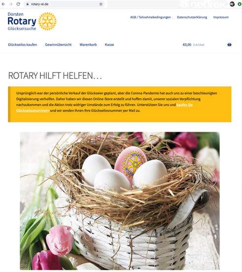 Die Startseite des Glückseilos-Stores